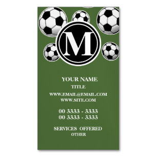 Monogramfotboll - bästa träd magnetiska visitkort