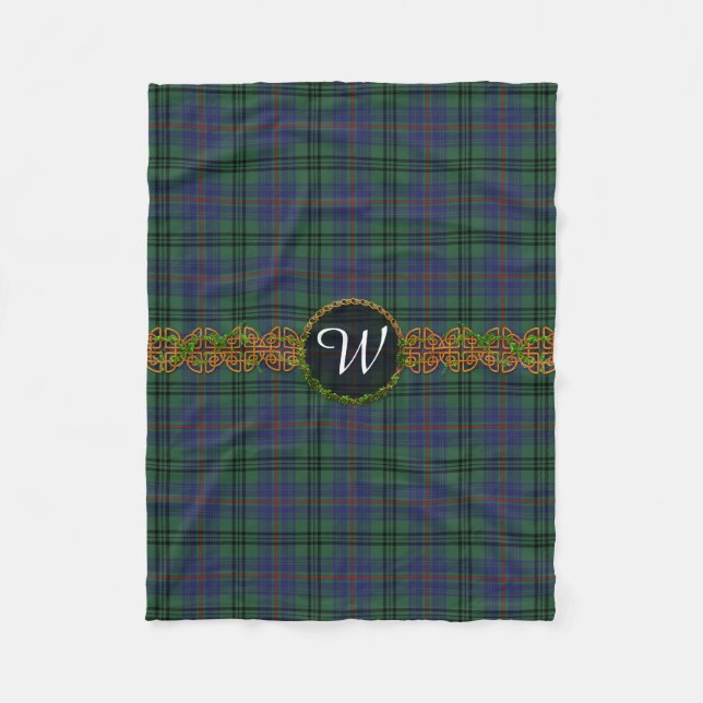 MonogramfotgängareTartan Fleecefilt (Framsidan)