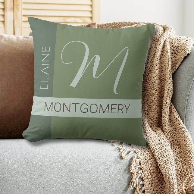 Monogramfyllning för block Grönt Kudde (Skapare uppladdad)