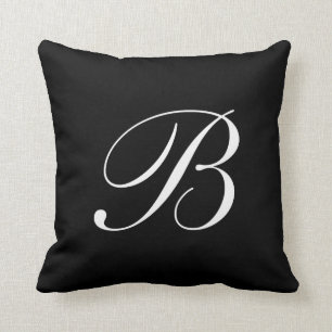 Monogramfyllning med svart Brev B Kudde