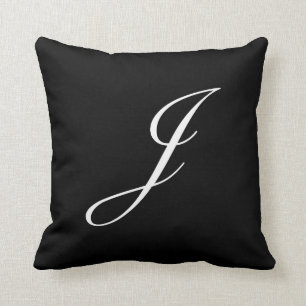 Monogramfyllning med svart Brev Kudde