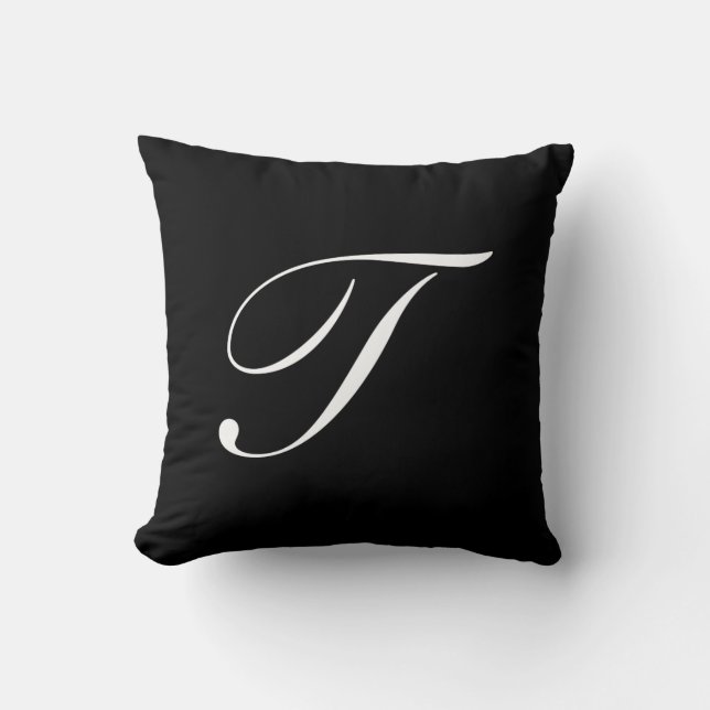 Monogramfyllning med svart Brev Kudde (Framsida)