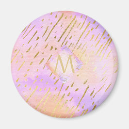 Monogramgåvor för flickor som Kärlek Rosa Guld Magnet