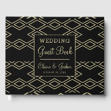 Monogramgeometrisk bröllop Guest Bok