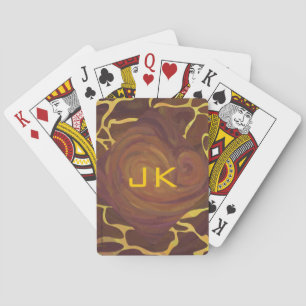 Monogramgiraffbrunt, gult tryck casinokort