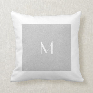 Monogramgrå färg & anpassningsbar för format | för kudde