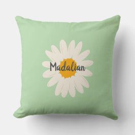 Monogramgrönt för barn med solros kudde