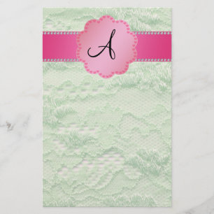 Monogramgröntsnöre Brevpapper