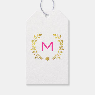 Monogramguld omkullkastar lagrar & spaden presentetikett