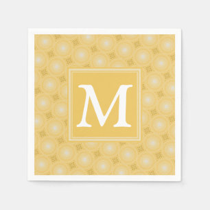 Monogramgult cirklar mönster pappersservett
