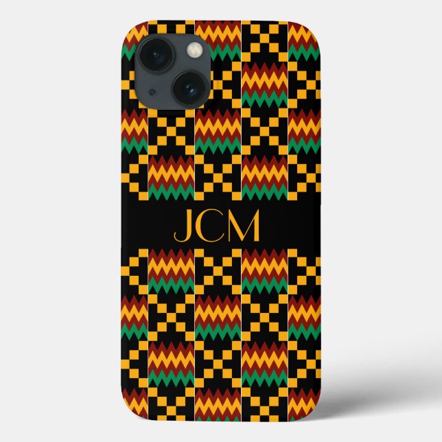 Monogramgult, grönt, röd svart Kente trasa (Baksida)