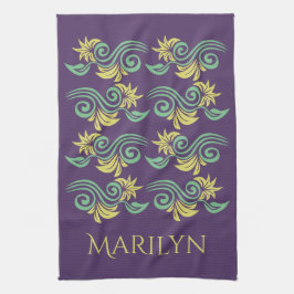 Monogramhandduk med naturinspirerad anpassningsbar kökshandduk