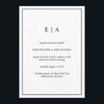 Monograminbjudan för svartvit elegant inbjudningar<br><div class="desc">Svart och vit elegant - minimal inbjudan till monogram-bröllop Kan anpassas helt efter dina behov i kostym. © Gorjo Designs via Zazzle. // Behöver du hjälp med att anpassa din design? Har andra idéer? Kontakta mig (Zoe) direkt via länken nedan >> "Kontakta den här designern"</div>