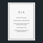 Monograminbjudan för svartvit elegant inbjudningar<br><div class="desc">Svart och vit elegant - minimal inbjudan till monogram-bröllop Kan anpassas helt efter dina behov i kostym. © Gorjo Designs via Zazzle. // Behöver du hjälp med att anpassa din design? Har andra idéer? Kontakta mig (Zoe) direkt via länken nedan >> "Kontakta den här designern"</div>