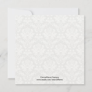 Monograminbjudan till Black Damask Wedding Inbjudningar