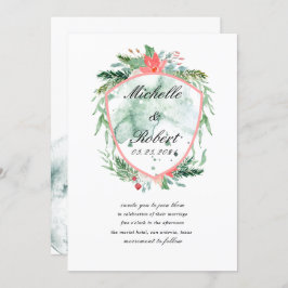 Monograminbjudan till vapensköld med rustik bröllo inbjudningar