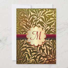 Monograminbjudningar på hösten färg elegant bröllo inbjudningar