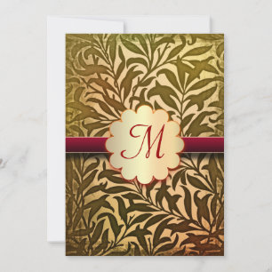 Monograminbjudningar på hösten färg elegant bröllo inbjudningar