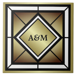 Monograminitialer Kakelplatta