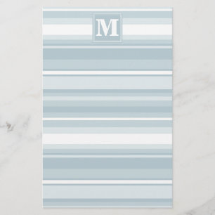 Monogramisblått rand brevpapper