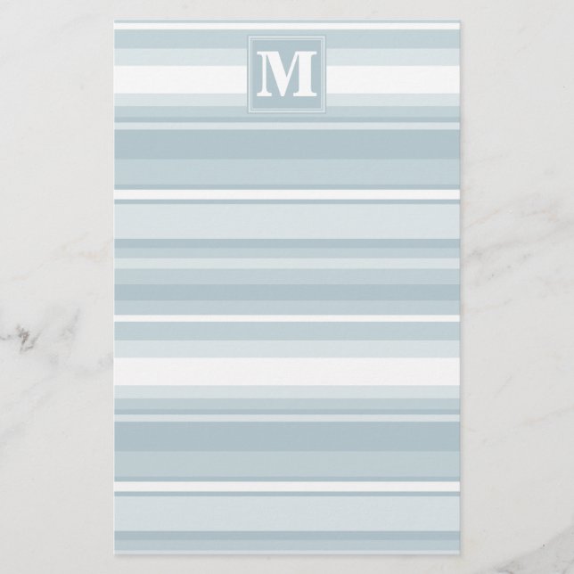 Monogramisblått rand brevpapper (Framsida)