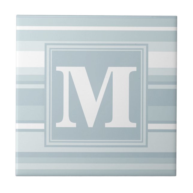 Monogramisblått rand kakelplatta (Framsidan)
