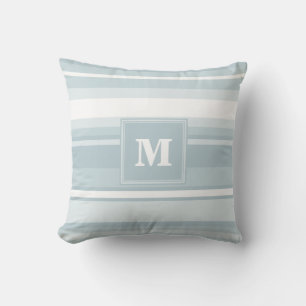 Monogramisblått rand kudde