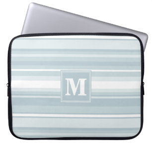 Monogramisblått rand laptop sleeve