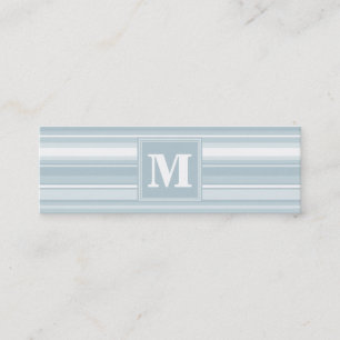 Monogramisblått rand mini visitkort