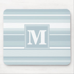 Monogramisblått rand musmatta