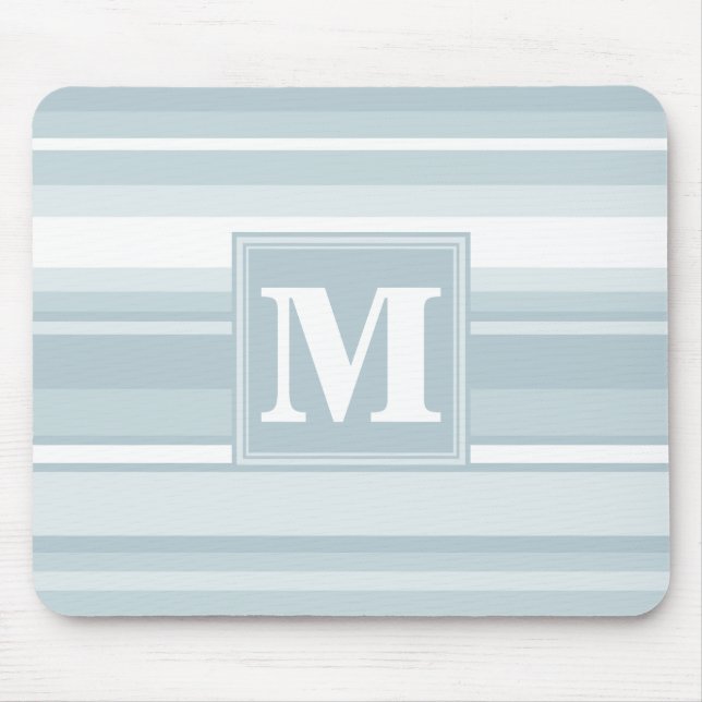 Monogramisblått rand musmatta (Framsidan)