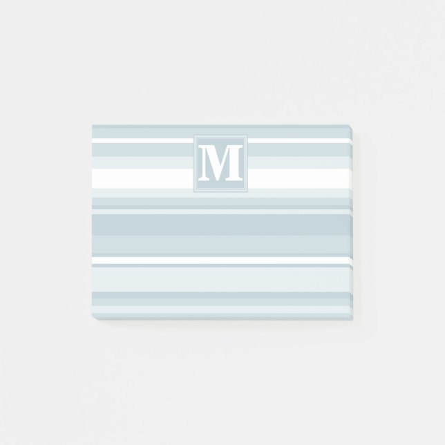 Monogramisblått rand post-it block (Framsida)