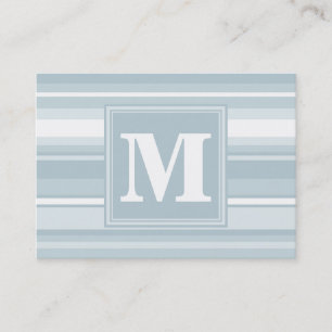 Monogramisblått rand visitkort