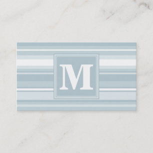 Monogramisblått rand visitkort