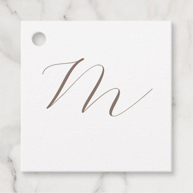 Monogramkalligrafi - unik, enkel modern gåvor etiketter (Framsida)