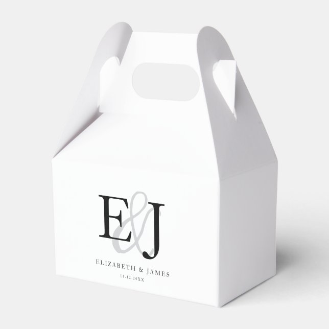Monogramklassisk elegant bröllop  presentaskar (Framsidan Sidan)