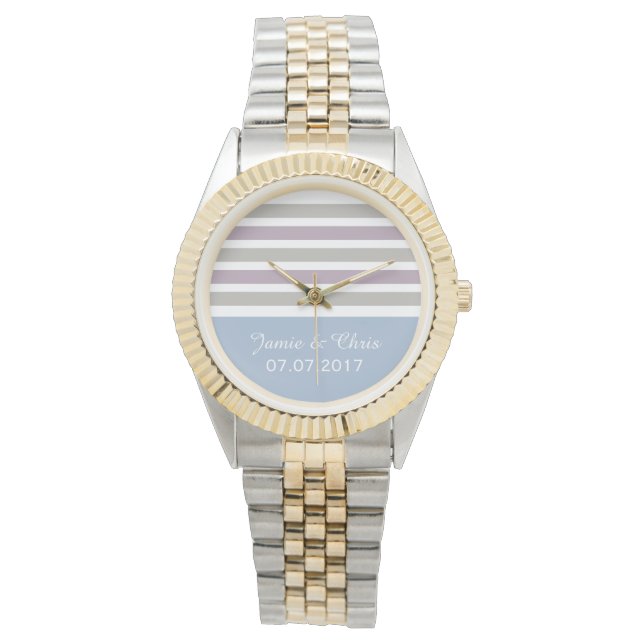 Monogramklockor i rand Mönster anpassningsbar Armbandsur (Framsida)