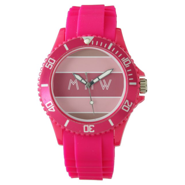 Monogramklockor i rand Mönster anpassningsbar Armbandsur (Framsida)