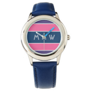 Monogramklockor i rand Mönster anpassningsbar Armbandsur
