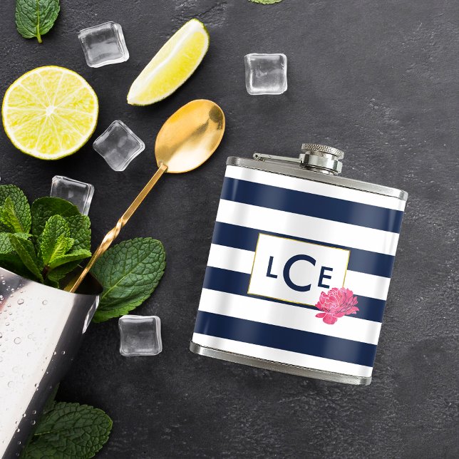 Monogramkolv för marin Rand och Rosa Fickplunta (Skapare uppladdad)