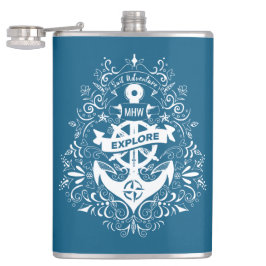 Monogramkolv med dekorativ fästpunkt anpassningsba fickplunta