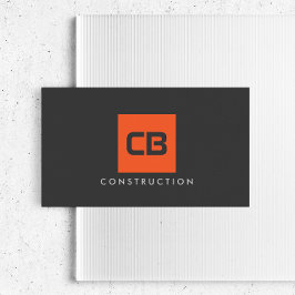 Monogramkonstruktion, orange, eldrift visitkort
