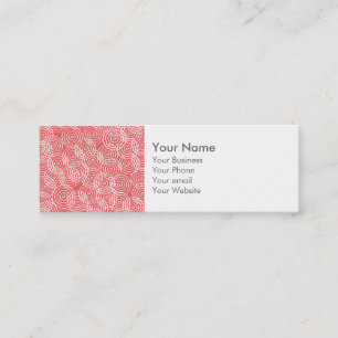Monogramkorall rosa Ikat cirklar det geometriska Mini Visitkort