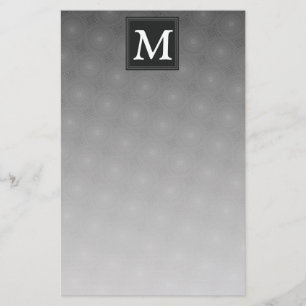 Monogramkretsar med träkol mönster brevpapper