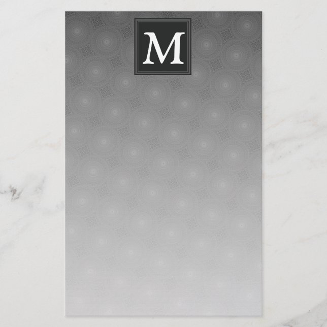 Monogramkretsar med träkol mönster brevpapper (Framsida)