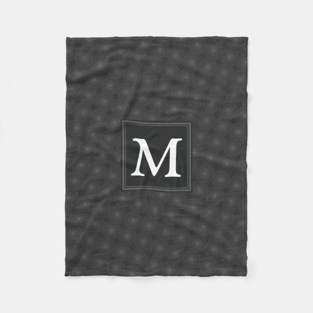 Monogramkretsar med träkol mönster fleecefilt (Framsidan)