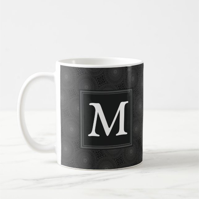Monogramkretsar med träkol mönster kaffemugg (Vänster)