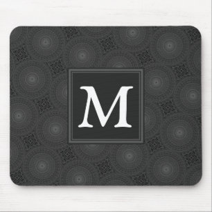 Monogramkretsar med träkol mönster musmatta