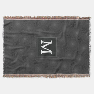 Monogramkretsar med träkol mönster mysfilt
