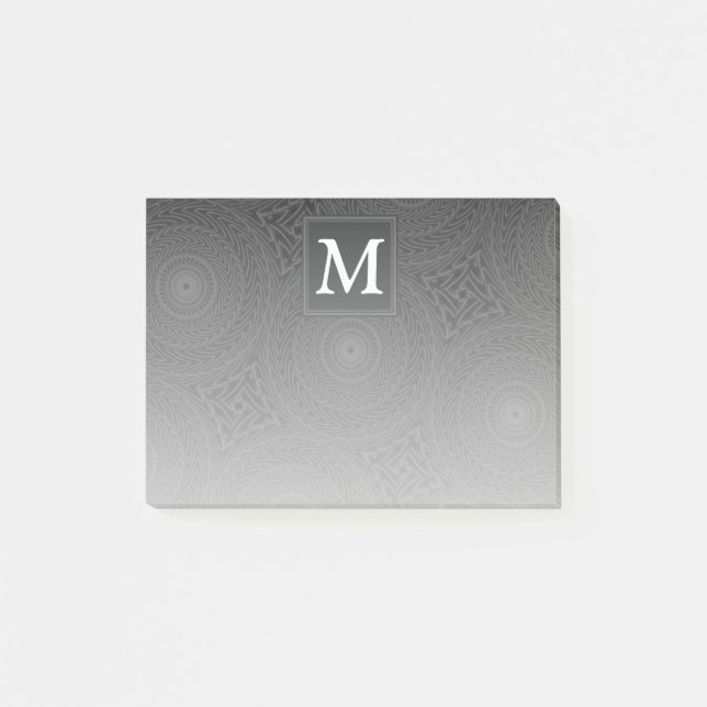 Monogramkretsar med träkol mönster post-it block (Framsida)